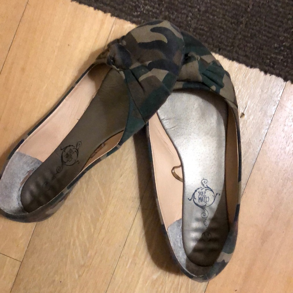 Worn camo flats